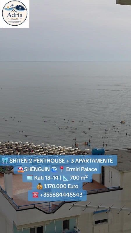 SHËNGJIN, SHITEN 2 PENTHOUSE + 3 APARTAMENTE  📍 Ermiri Palace, Shëngjin